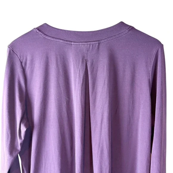 Athleta Purple Long Sleeve Top Tunic High Low‎ Hem Casual Athleisure Womens - Picture 3 of 7